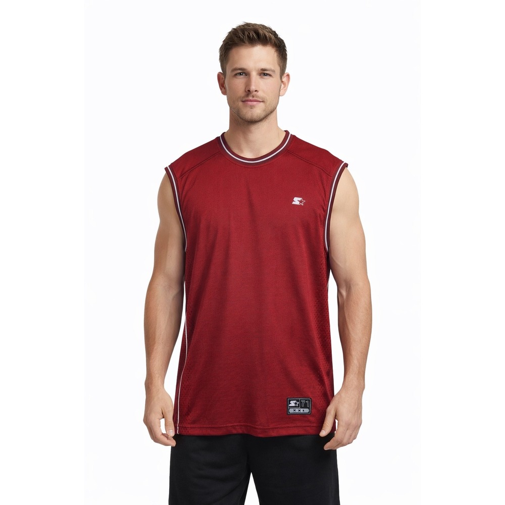 Vintage‎ Starter Basketball Jersey Cordovan Red White Sleeveless Tank